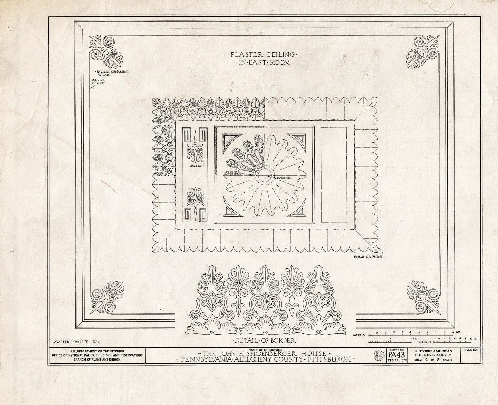 Blueprint HABS PA,2-PITBU,9- (Sheet 6 of 6) - John H. Shoenberger House, 425 Penn Avenue, Pittsburgh, Allegheny County, PA