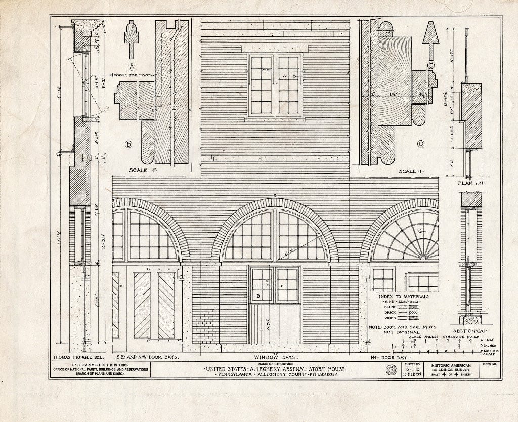 Blueprint HABS PA,2-PITBU,6E- (Sheet 4 of 4) - U.S. Allegheny Arsenal, Storehouse No. 2, Pittsburgh, Allegheny County, PA