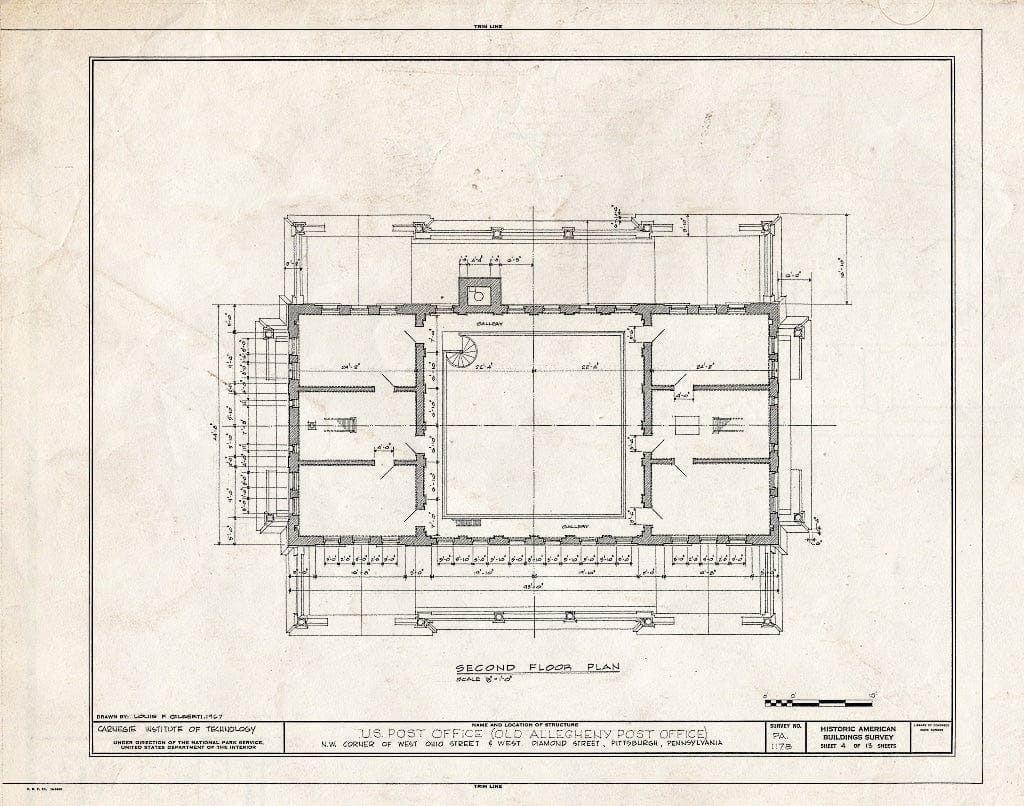 Blueprint HABS PA,2-PITBU,25- (Sheet 4 of 13) - U. S. Allegheny Post Office, Ohio Street, Pittsburgh, Allegheny County, PA