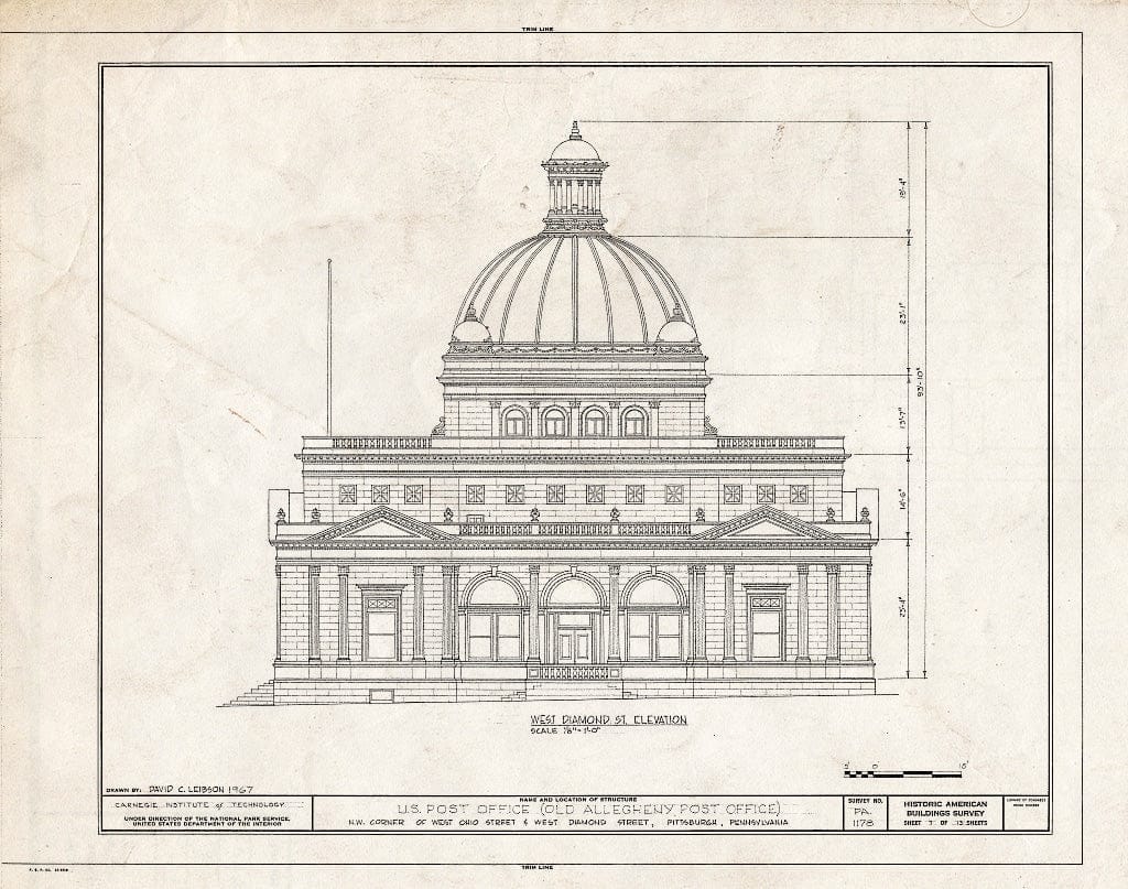 Blueprint HABS PA,2-PITBU,25- (Sheet 7 of 13) - U. S. Allegheny Post Office, Ohio Street, Pittsburgh, Allegheny County, PA