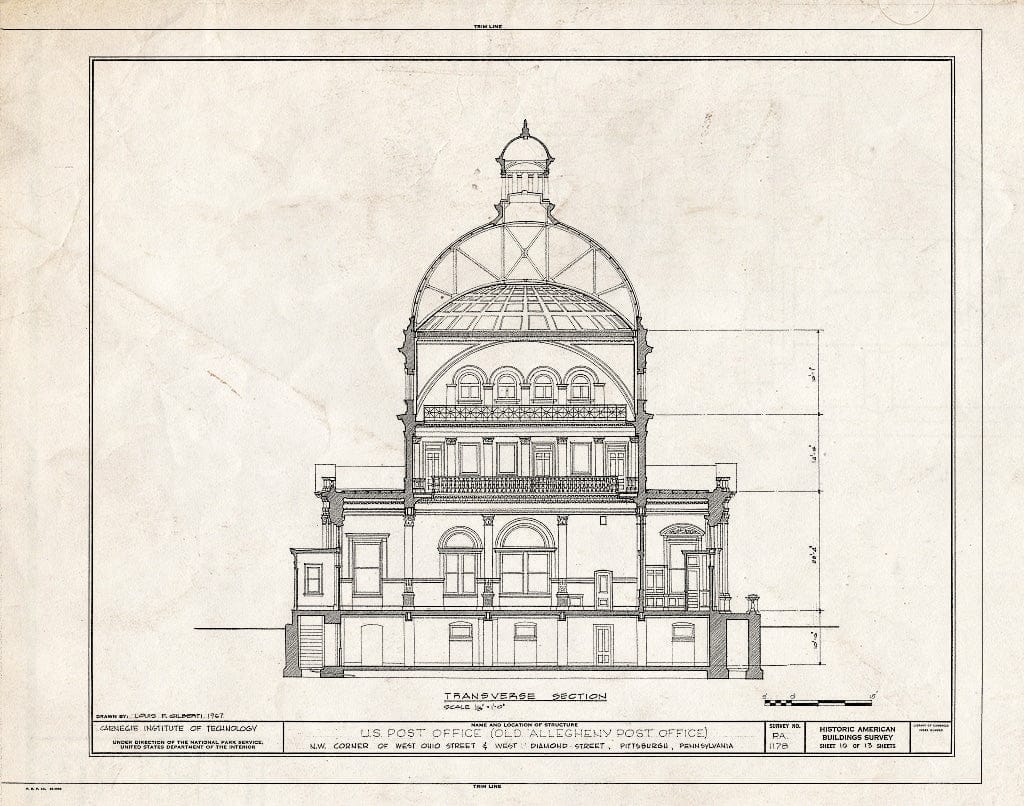 Blueprint HABS PA,2-PITBU,25- (Sheet 10 of 13) - U. S. Allegheny Post Office, Ohio Street, Pittsburgh, Allegheny County, PA