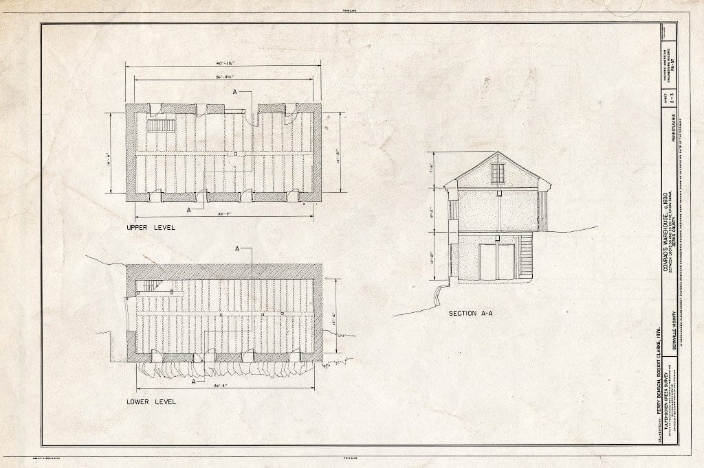 Blueprint HAER PA,6-Bern.V,6- (Sheet 2 of 3) - Conrad's Warehouse, Between Locks 38 & 39 on Union Canal, Bernville, Berks County, PA