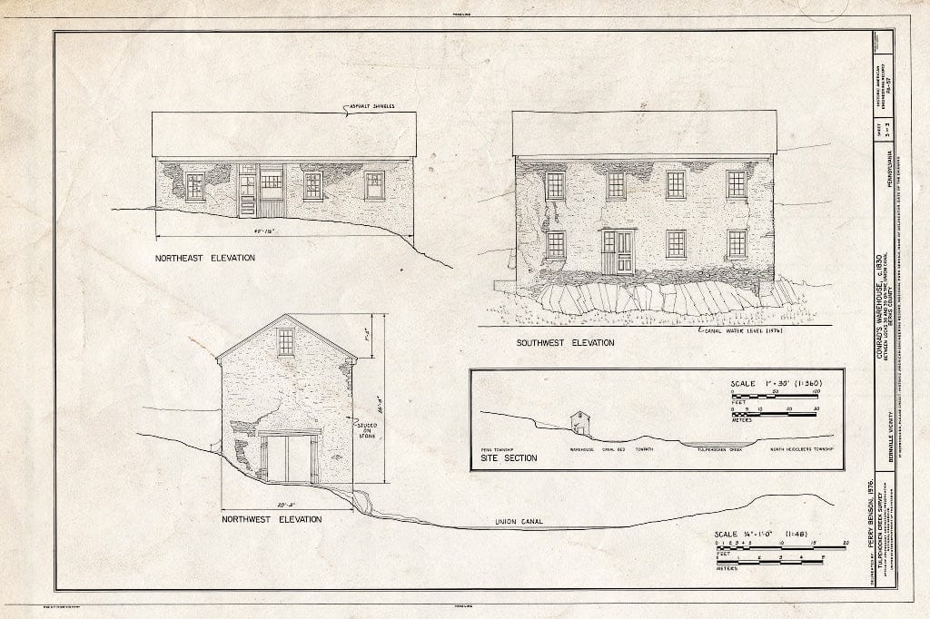 Blueprint HAER PA,6-Bern.V,6- (Sheet 3 of 3) - Conrad's Warehouse, Between Locks 38 & 39 on Union Canal, Bernville, Berks County, PA