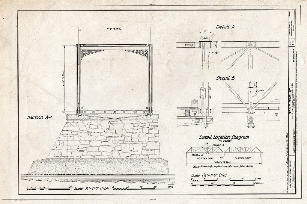 Blueprint HAER PA,6-Bern.V,9- (Sheet 3 of 3) - Speicher Bridge, Church Road Over Tulpehocken Creek Between Penn & North Heidelberg Townships, Bernville, Berks County, PA