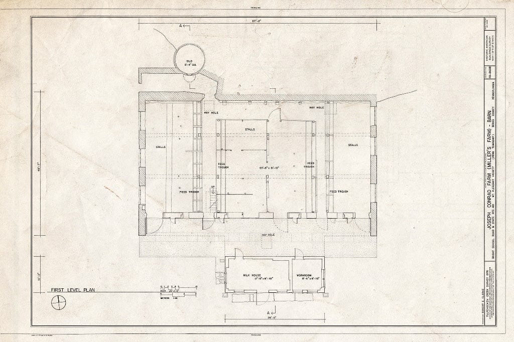 Blueprint HABS PA,6-MTPLES.V,6B- (Sheet 1 of 5) - Joseph Conrad Farm, Barn, State Route 183 & Bright School Road (Penn Township), Mount Pleasant, Berks County, PA