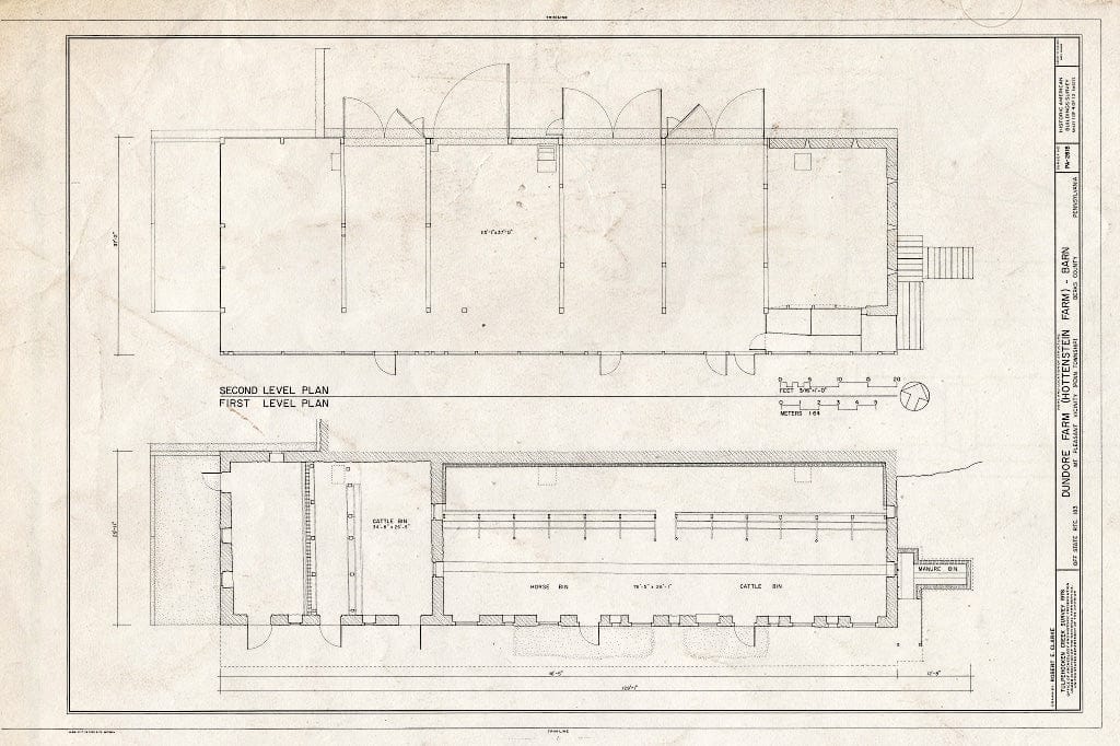Blueprint HABS PA,6-MTPLES.V,7B- (Sheet 1 of 4) - Dundore Farm, Barn, State Route 183 Vicinity (Penn Township), Mount Pleasant, Berks County, PA