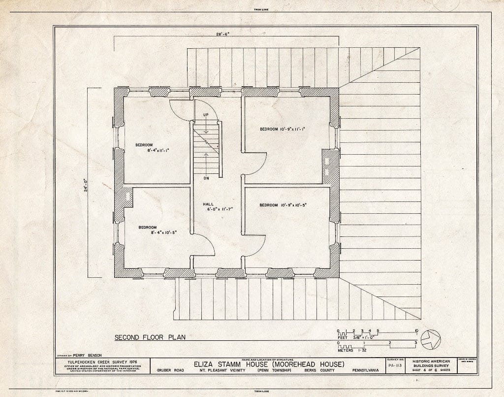 Blueprint HABS PA,6-MTPLES.V,2- (Sheet 4 of 6) - Eliza Stamm House, Gruber Road (Penn Township), Mount Pleasant, Berks County, PA