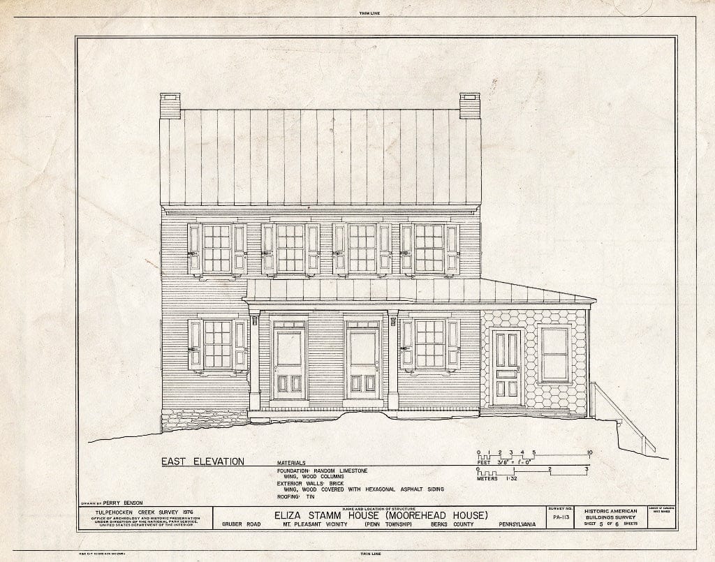 Blueprint HABS PA,6-MTPLES.V,2- (Sheet 5 of 6) - Eliza Stamm House, Gruber Road (Penn Township), Mount Pleasant, Berks County, PA