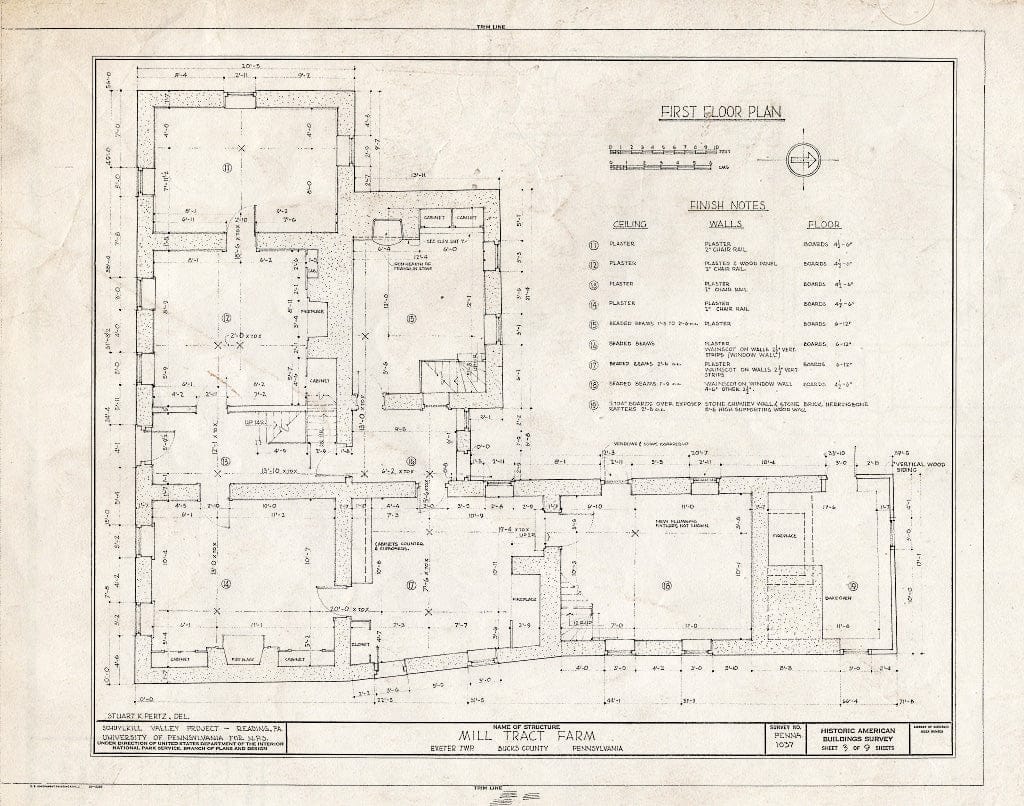 Blueprint HABS PA,6-STONV.V,2- (Sheet 3 of 9) - Mill Tract Farm, Mill Road (Exeter Township), Stonersville, Berks County, PA