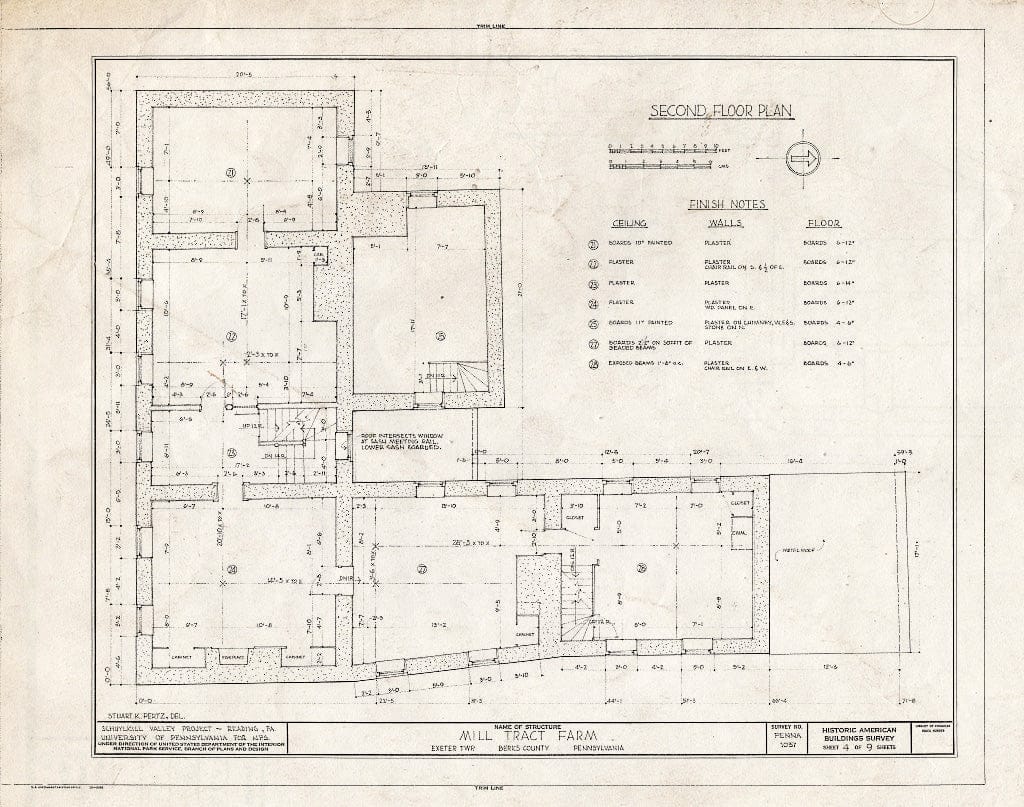 Blueprint HABS PA,6-STONV.V,2- (Sheet 4 of 9) - Mill Tract Farm, Mill Road (Exeter Township), Stonersville, Berks County, PA