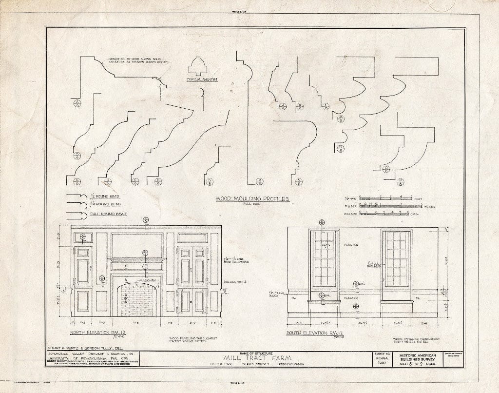 Blueprint HABS PA,6-STONV.V,2- (Sheet 8 of 9) - Mill Tract Farm, Mill Road (Exeter Township), Stonersville, Berks County, PA