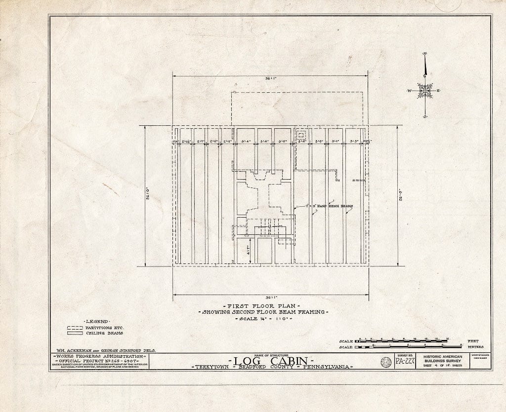 Blueprint HABS PA,8-TERTO,1- (Sheet 4 of 15) - Log Cabin, Terrytown, Bradford County, PA