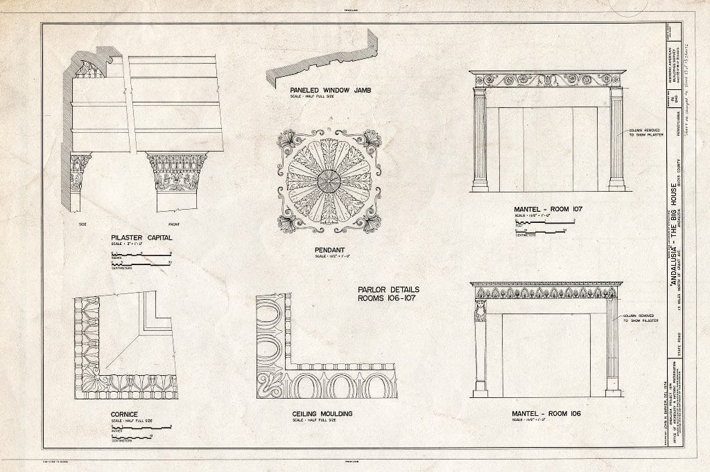 Blueprint HABS PA,9-ANDA,1- (Sheet 13 of 15) - Andalusia, State Road Vicinity (Bensalem Township), Andalusia, Bucks County, PA
