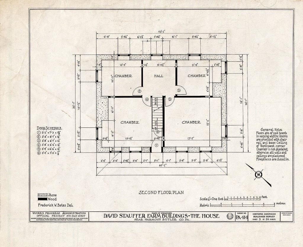 Blueprint HABS PA,10-HARM.V,1- (Sheet 3 of 24) - David Stauffer Farm Buildings, Harmony, Butler County, PA