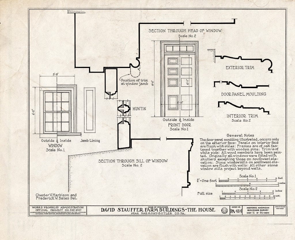Blueprint HABS PA,10-HARM.V,1- (Sheet 11 of 24) - David Stauffer Farm Buildings, Harmony, Butler County, PA