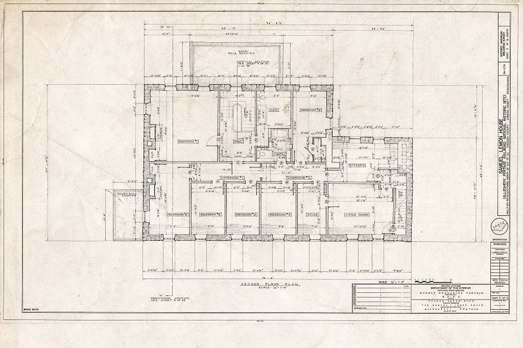 Blueprint HABS PA,11-CRES.V,1- (Sheet 3 of 12) - Samuel Lemon House, Gallitzin Road (LR07068), U.S. Route 22 Vicinity, Cresson, Cambria County, PA