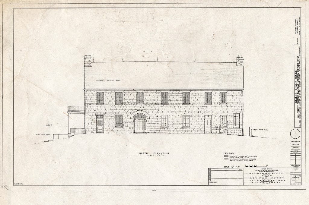 Blueprint HABS PA,11-CRES.V,1- (Sheet 5 of 12) - Samuel Lemon House, Gallitzin Road (LR07068), U.S. Route 22 Vicinity, Cresson, Cambria County, PA
