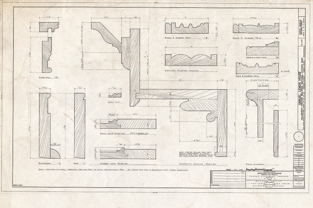 Blueprint HABS PA,11-CRES.V,1- (Sheet 11 of 12) - Samuel Lemon House, Gallitzin Road (LR07068), U.S. Route 22 Vicinity, Cresson, Cambria County, PA