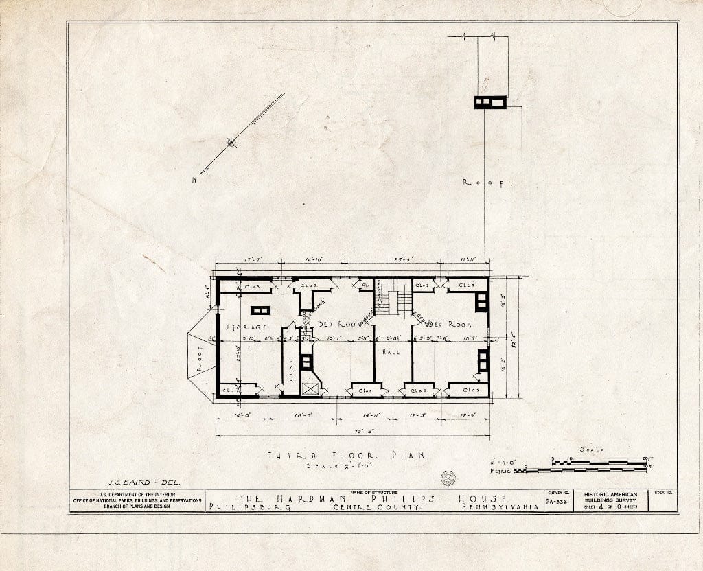 Blueprint HABS PA,14-PHILBU,1- (Sheet 4 of 10) - Hardman Philips House, East Presqueisle Street, Philipsburg, Centre County, PA