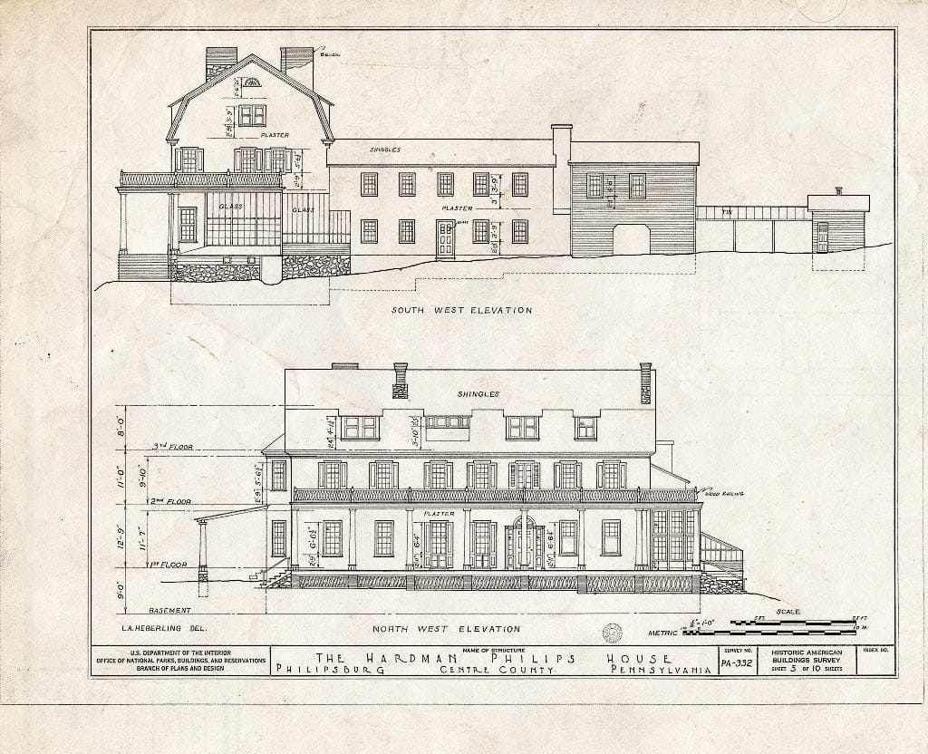 Blueprint HABS PA,14-PHILBU,1- (Sheet 5 of 10) - Hardman Philips House, East Presqueisle Street, Philipsburg, Centre County, PA