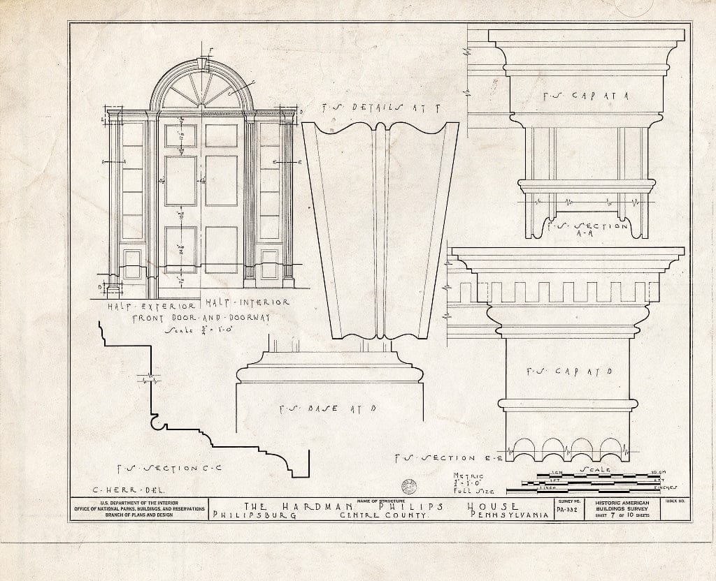 Blueprint HABS PA,14-PHILBU,1- (Sheet 7 of 10) - Hardman Philips House, East Presqueisle Street, Philipsburg, Centre County, PA