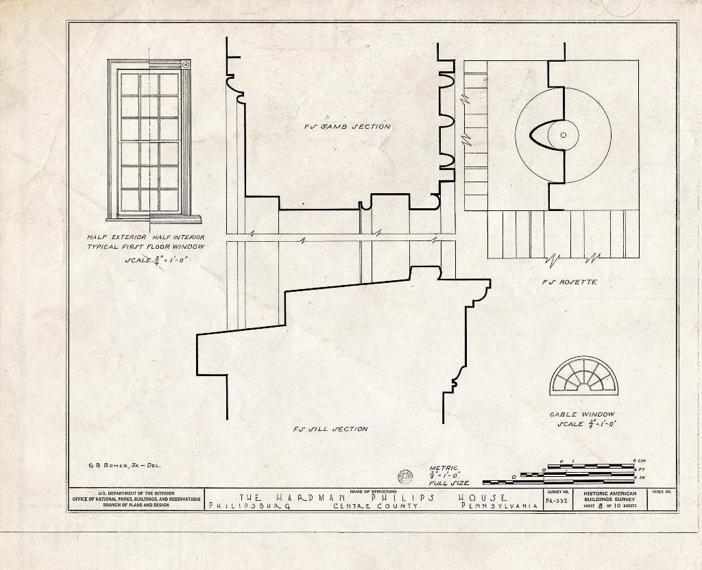 Blueprint HABS PA,14-PHILBU,1- (Sheet 8 of 10) - Hardman Philips House, East Presqueisle Street, Philipsburg, Centre County, PA