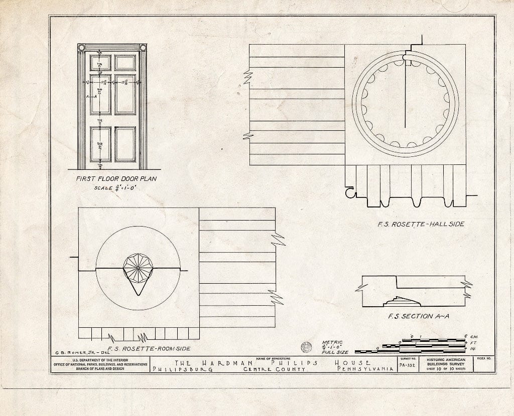 Blueprint HABS PA,14-PHILBU,1- (Sheet 10 of 10) - Hardman Philips House, East Presqueisle Street, Philipsburg, Centre County, PA