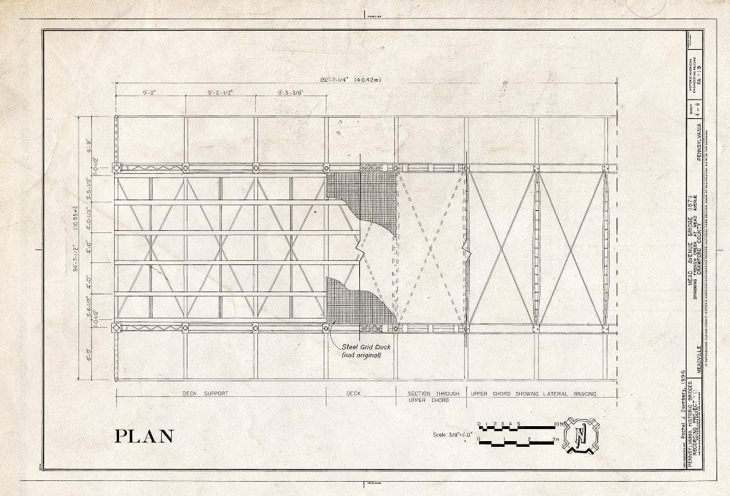Blueprint HAER PA,20-MEDVI,6- (Sheet 4 of 6) - Mead Avenue Bridge, Spanning French Creek at Mead Avenue, Meadville, Crawford County, PA