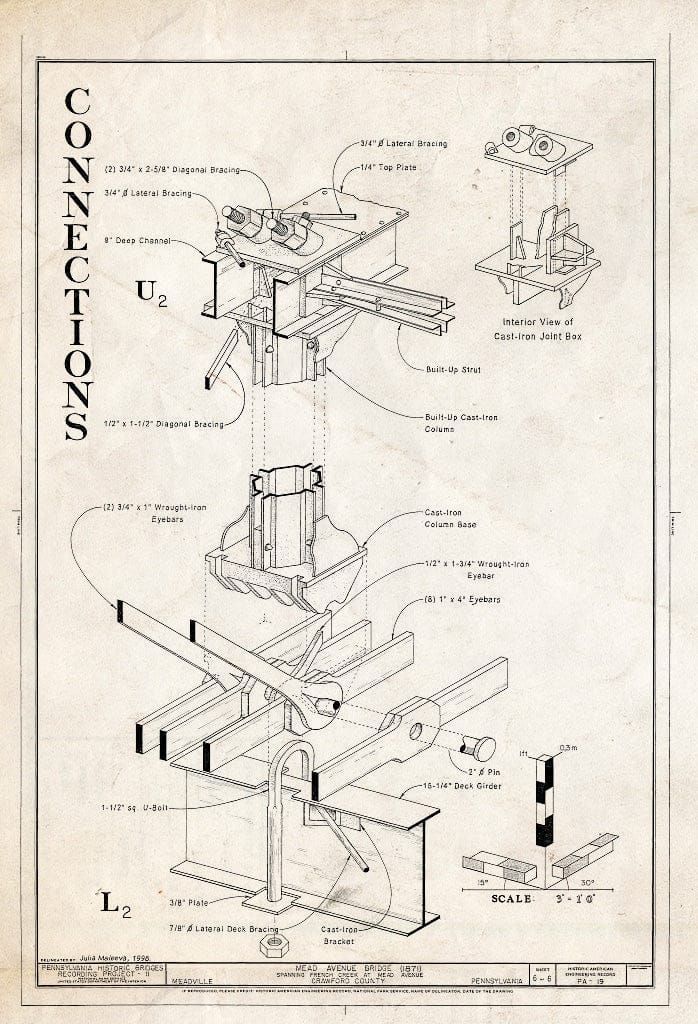 Blueprint HAER PA,20-MEDVI,6- (Sheet 6 of 6) - Mead Avenue Bridge, Spanning French Creek at Mead Avenue, Meadville, Crawford County, PA