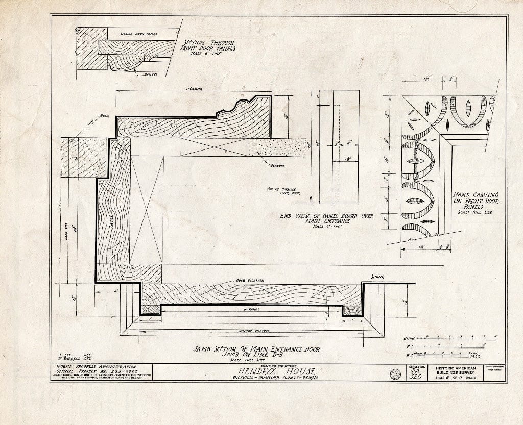 Blueprint HABS PA,20-RICVI,3- (Sheet 8 of 11) - Hendryx House, State Route 77, Riceville, Crawford County, PA