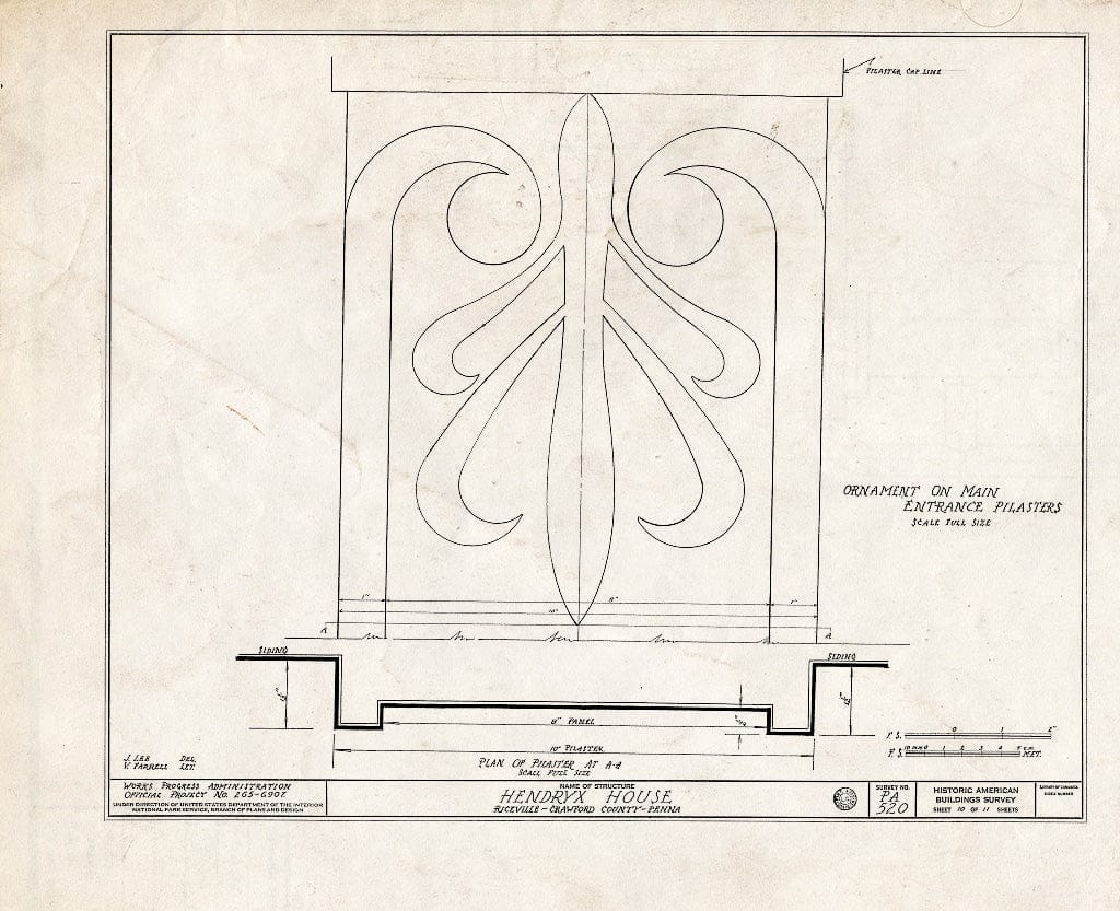Blueprint HABS PA,20-RICVI,3- (Sheet 10 of 11) - Hendryx House, State Route 77, Riceville, Crawford County, PA