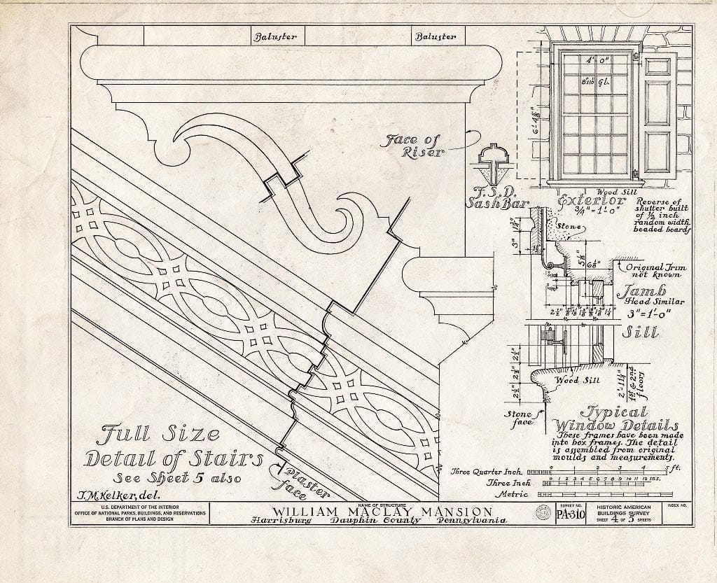 Blueprint HABS PA,2-HARBU,3- (Sheet 4 of 5) - William Maclay Mansion, Front & South Streets, Harrisburg, Dauphin County, PA