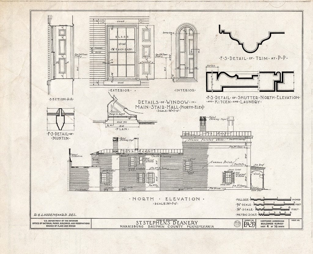 Blueprint HABS PA,22-HARBU,2- (Sheet 4 of 16) - St. Stephen's Protestant Episcopal Church, Residence of Dean, 215 North Front Street, Harrisburg, Dauphin County, PA