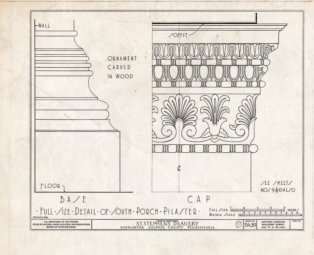 Blueprint HABS PA,22-HARBU,2- (Sheet 11 of 16) - St. Stephen's Protestant Episcopal Church, Residence of Dean, 215 North Front Street, Harrisburg, Dauphin County, PA