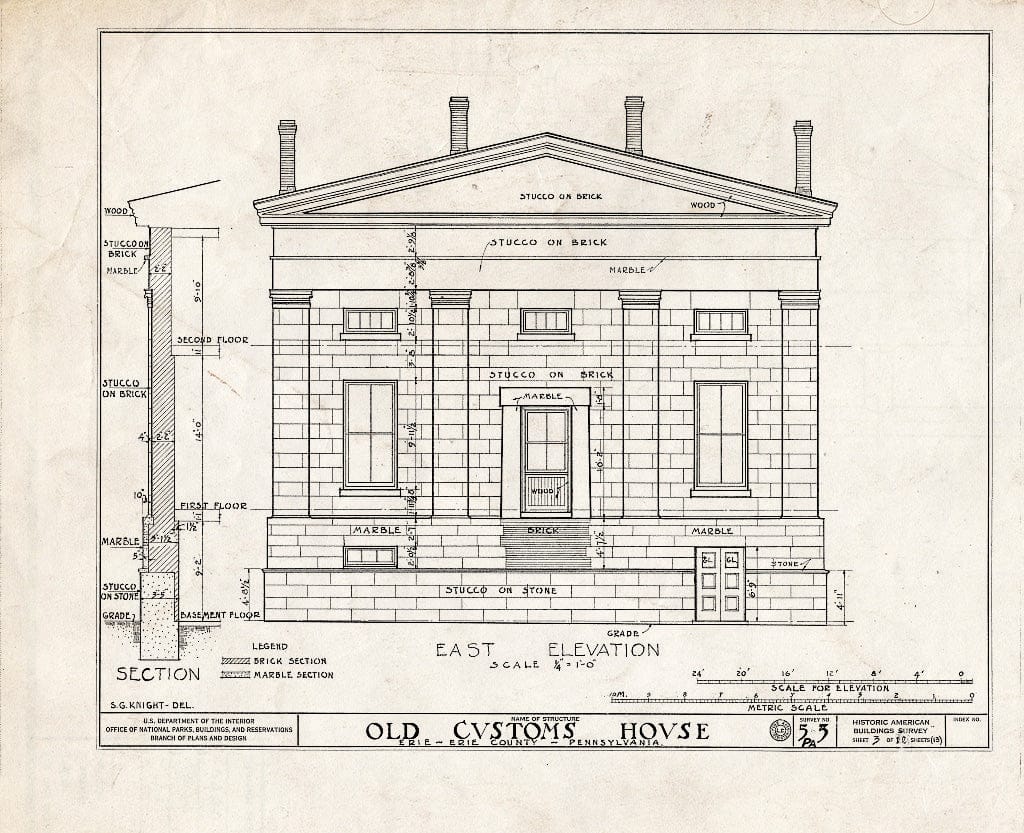 Blueprint HABS PA,25-ERI,2- (Sheet 3 of 13) - Old Customs House, 415 State Street, Erie, Erie County, PA