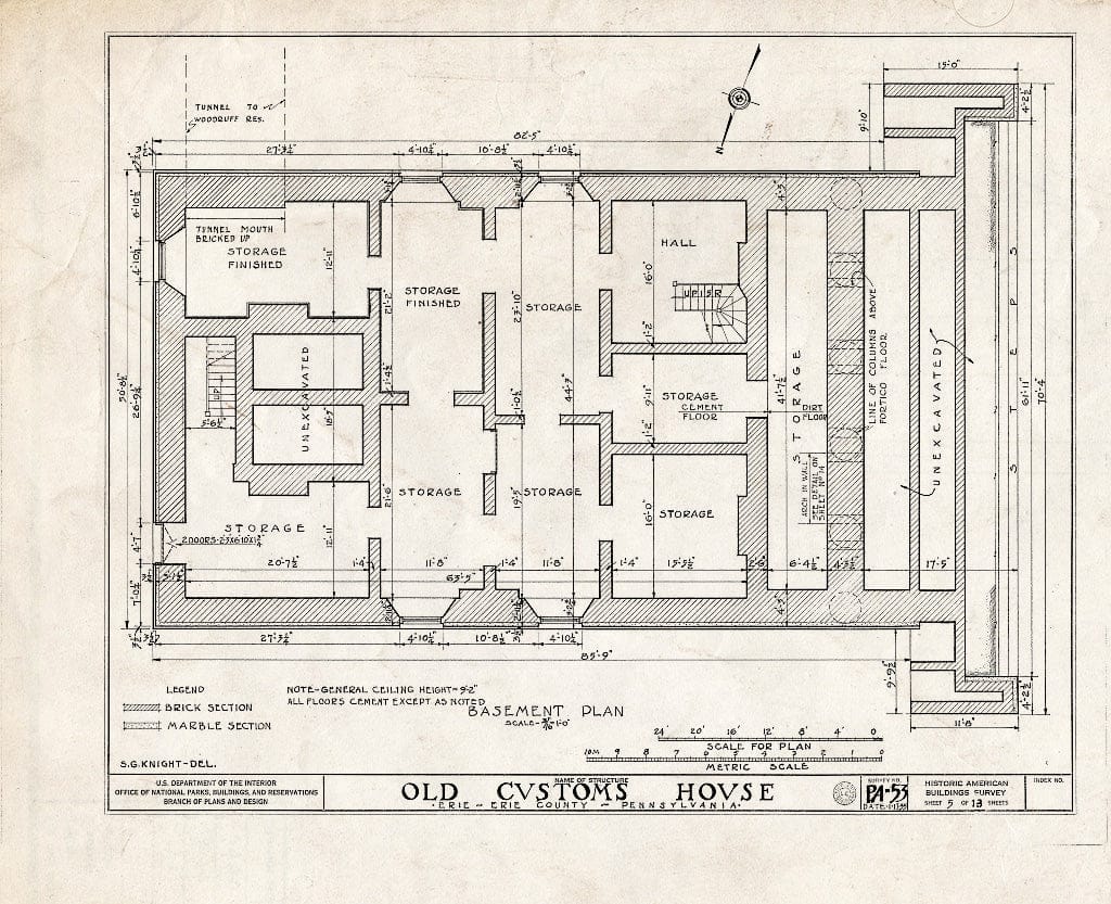 Blueprint HABS PA,25-ERI,2- (Sheet 5 of 13) - Old Customs House, 415 State Street, Erie, Erie County, PA