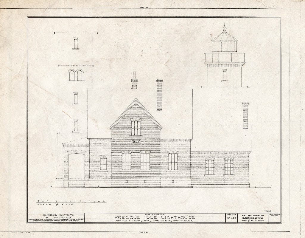 Blueprint HABS PA,25-ERI,8- (Sheet 4 of 6) - Presque Isle Lighthouse, Peninsula Drive, Presque Isle State Park, Erie, Erie County, PA