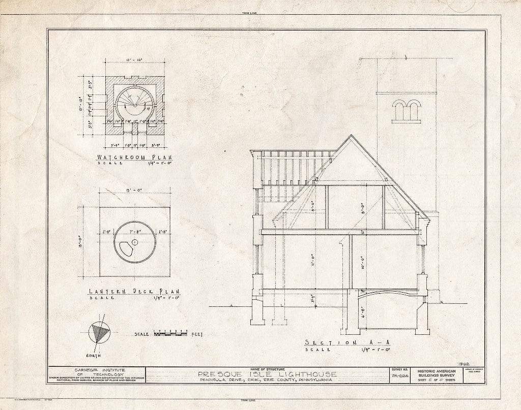 Blueprint HABS PA,25-ERI,8- (Sheet 6 of 6) - Presque Isle Lighthouse, Peninsula Drive, Presque Isle State Park, Erie, Erie County, PA