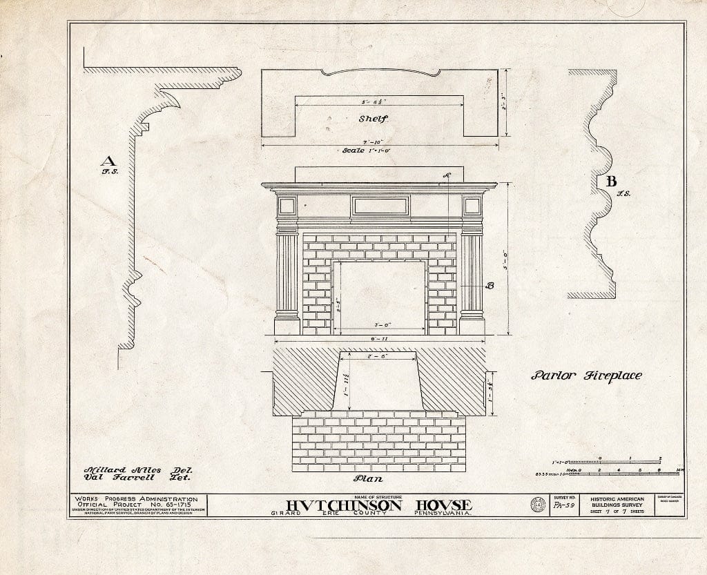 Blueprint HABS PA,25-GIRA,1- (Sheet 7 of 7) - Hutchinson House, 155 East Main Street, Girard, Erie County, PA