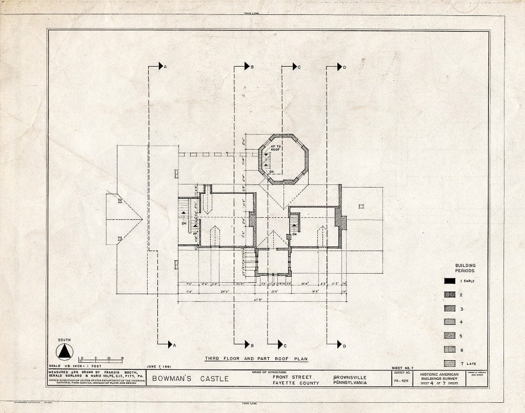 Blueprint HABS PA,26-BROVI,1- (Sheet 4 of 7) - Bowman's Castle, Front & Second Streets, Brownsville, Fayette County, PA