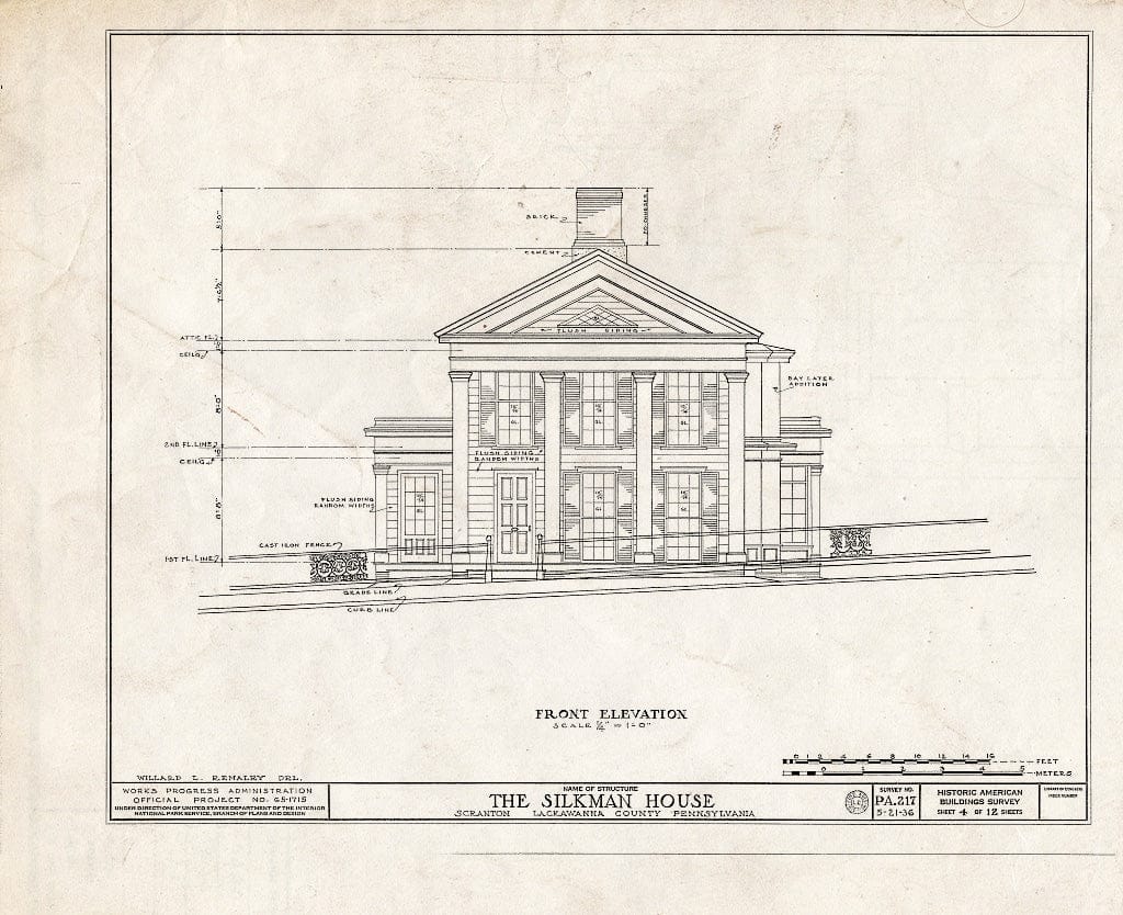Blueprint HABS PA,35-SCRAN,1- (Sheet 4 of 12) - Silkman House, 2006 North Main Avenue, Scranton, Lackawanna County, PA