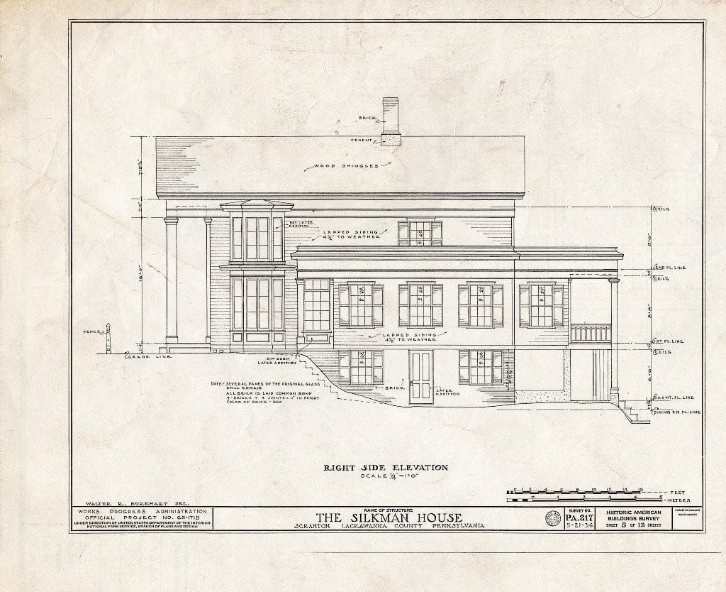 Blueprint HABS PA,35-SCRAN,1- (Sheet 5 of 12) - Silkman House, 2006 North Main Avenue, Scranton, Lackawanna County, PA
