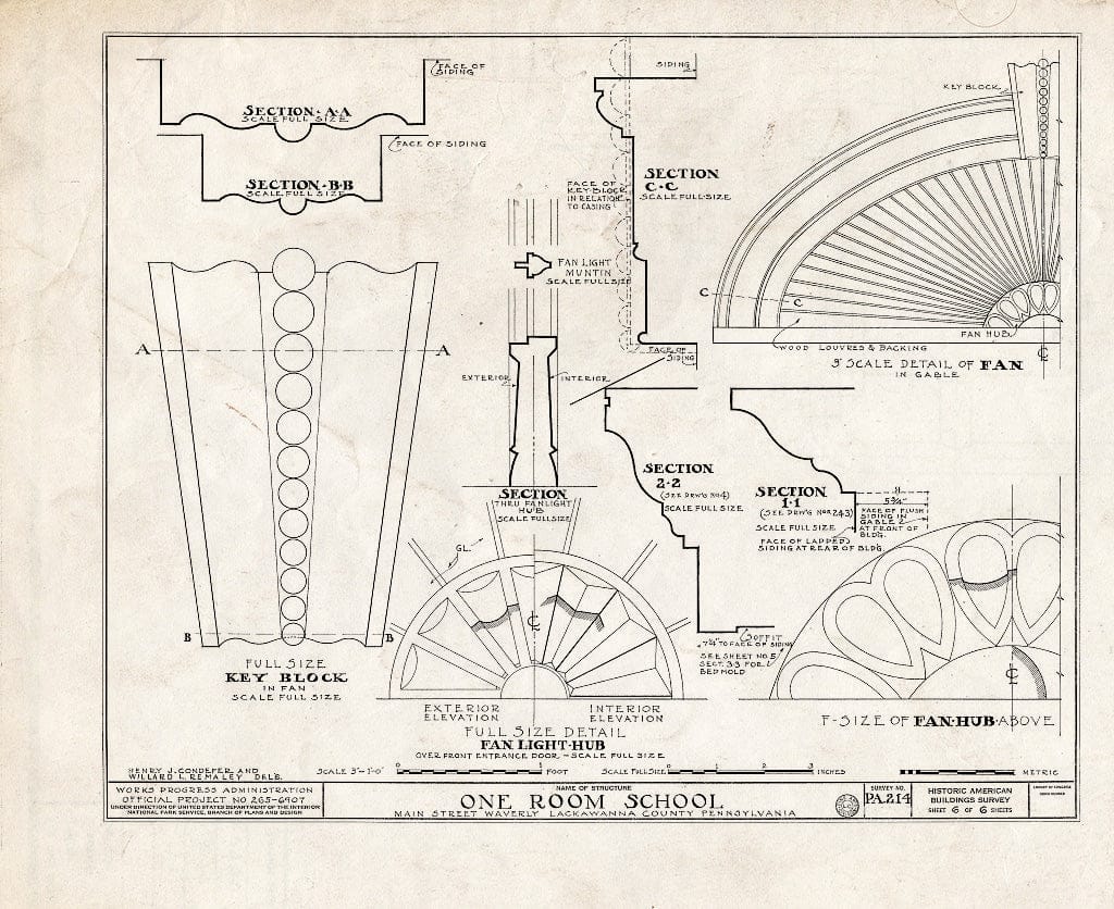 Blueprint HABS PA,35-WAV,1- (Sheet 6 of 6) - Main Street School,One Room, Waverly, Lackawanna County, PA