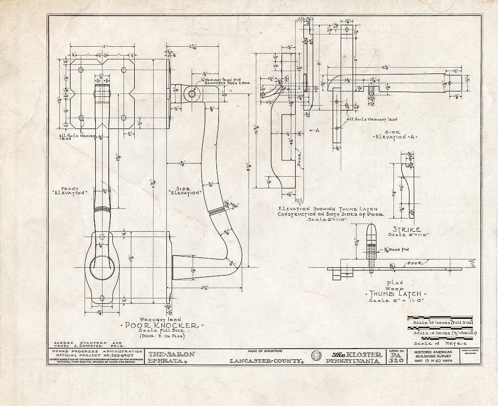 Blueprint HABS PA,36-EPH,1- (Sheet 13 of 60) - The Cloisters, Ephrata, Lancaster County, PA