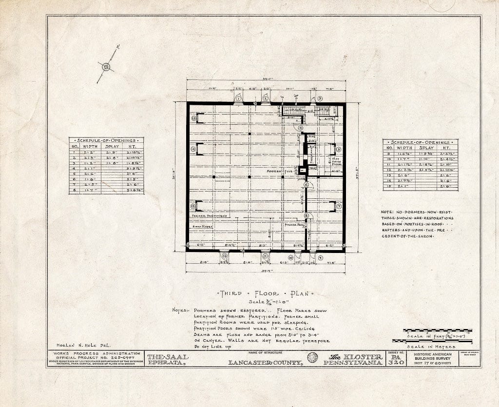 Blueprint HABS PA,36-EPH,1- (Sheet 17 of 60) - The Cloisters, Ephrata, Lancaster County, PA