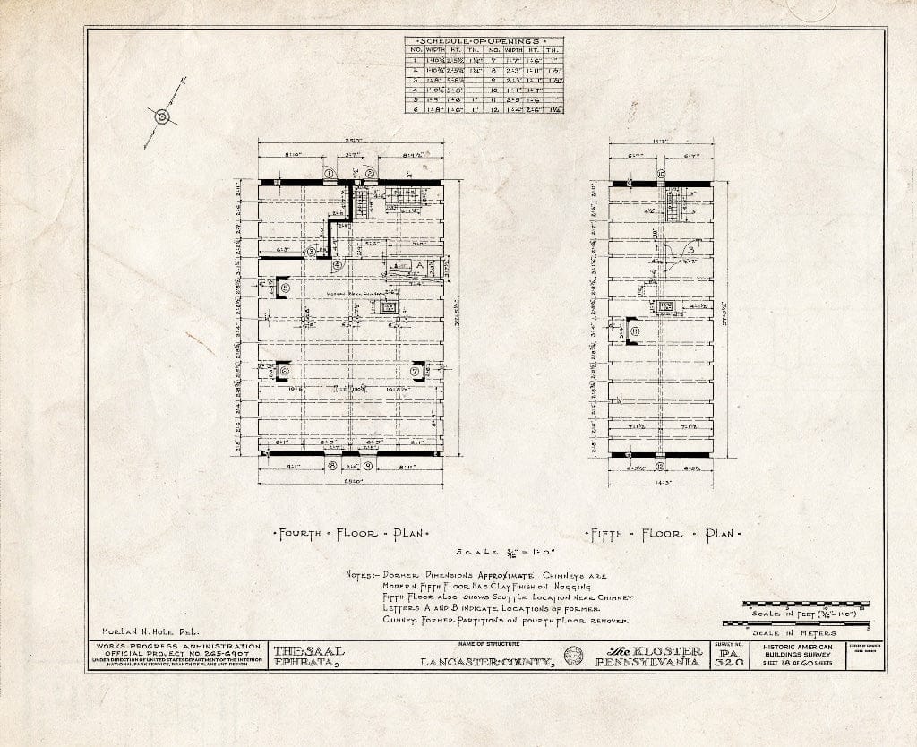 Blueprint HABS PA,36-EPH,1- (Sheet 18 of 60) - The Cloisters, Ephrata, Lancaster County, PA