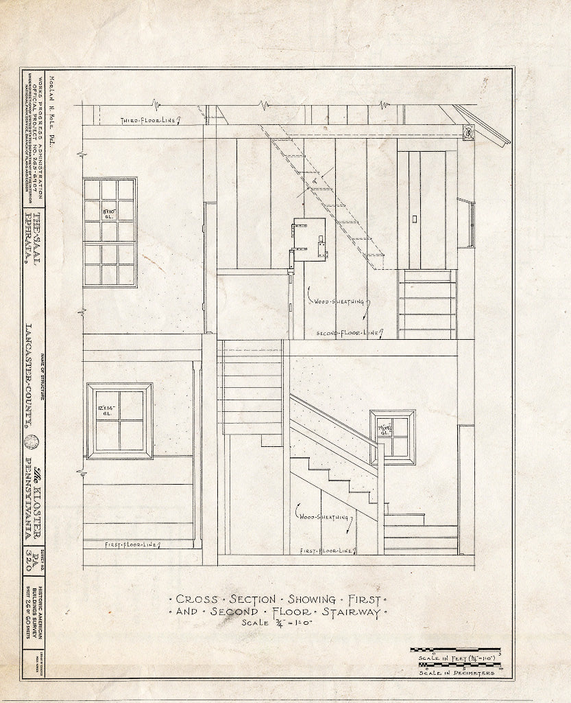 Blueprint HABS PA,36-EPH,1- (Sheet 26 of 60) - The Cloisters, Ephrata, Lancaster County, PA