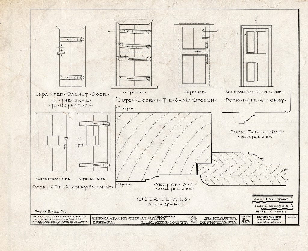 Blueprint HABS PA,36-EPH,1- (Sheet 32 of 60) - The Cloisters, Ephrata, Lancaster County, PA