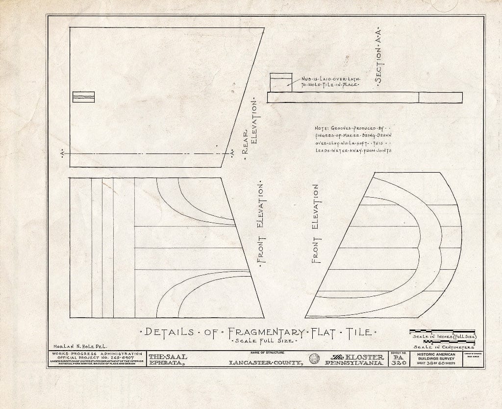 Blueprint HABS PA,36-EPH,1- (Sheet 38 of 60) - The Cloisters, Ephrata, Lancaster County, PA