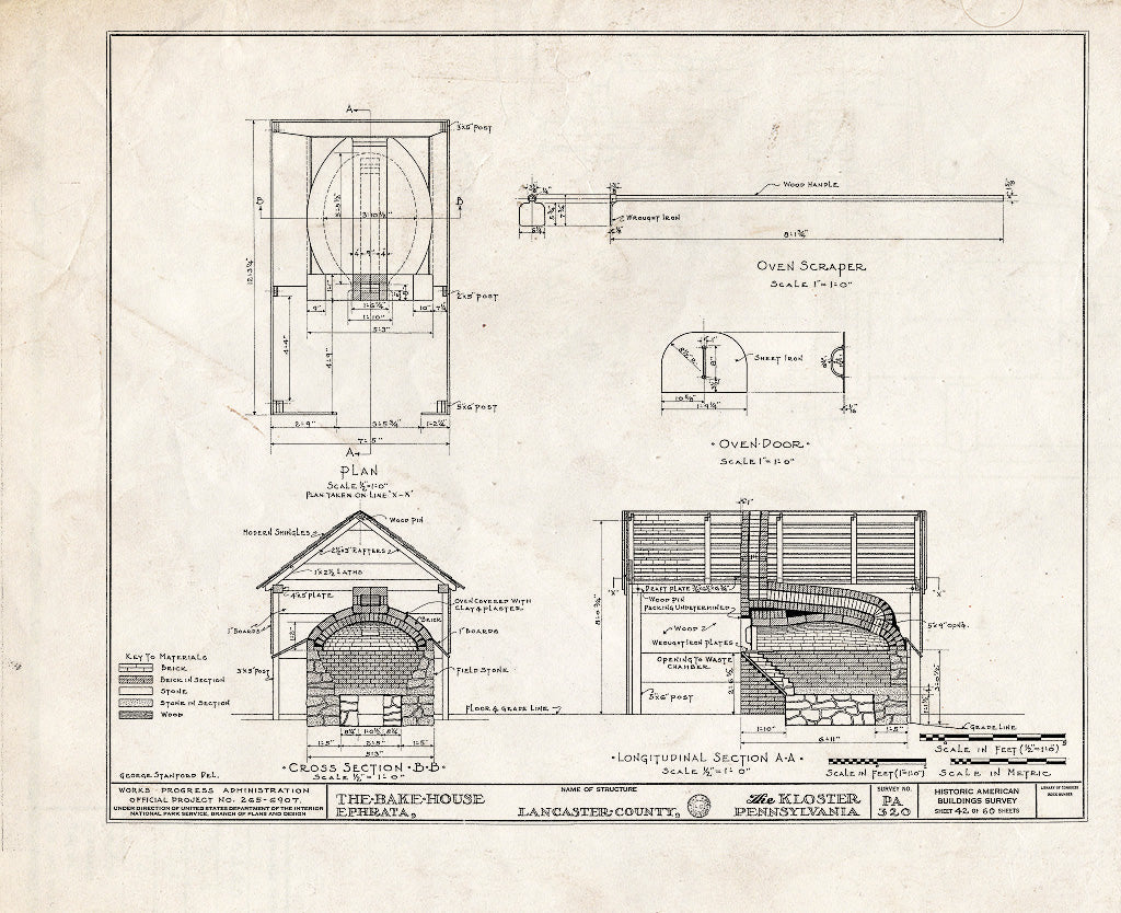 Blueprint HABS PA,36-EPH,1- (Sheet 42 of 60) - The Cloisters, Ephrata, Lancaster County, PA